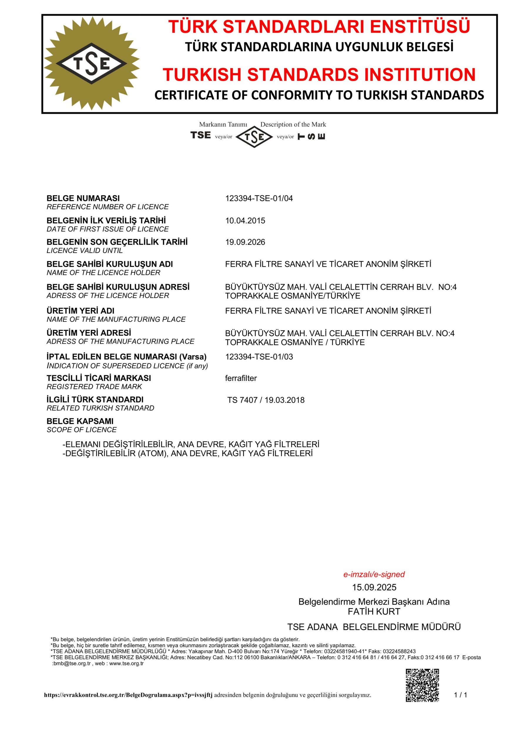 TSE TS 7407 oil filter valid 260919 scaled